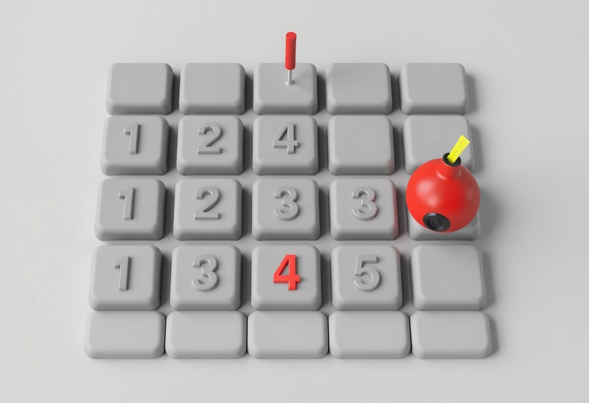 Bomb and flag icons in 3D clay style