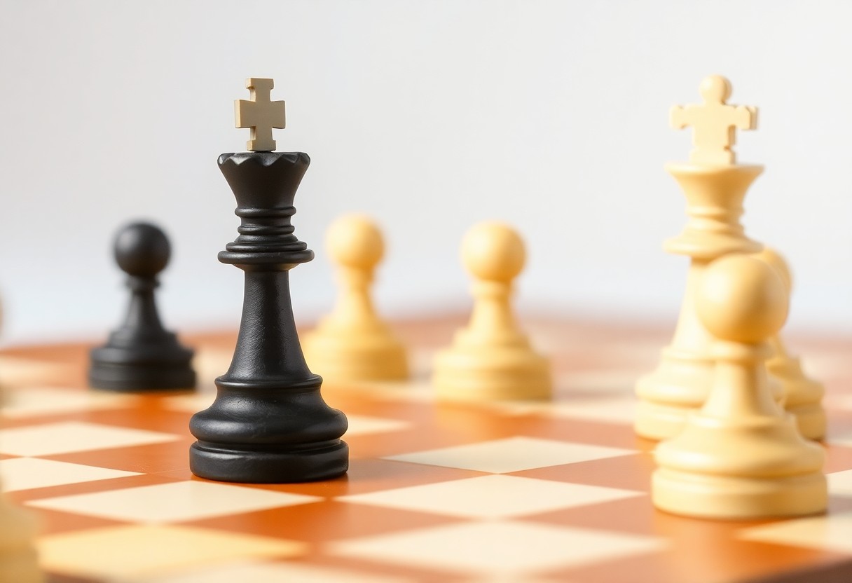 Chess pieces in 3D clay style